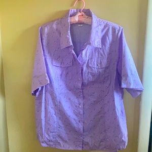 CJ Banks Plus size 1X button down shirt sleeve shirt.
